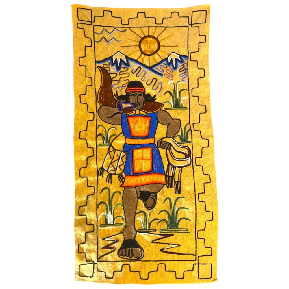 Vintage Large hand embroidered tapestry